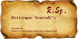 Rittinger Szervác névjegykártya